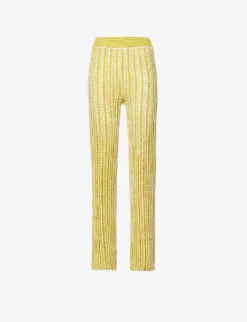 Verbena Straight-leg High-rise Knitted Trousers