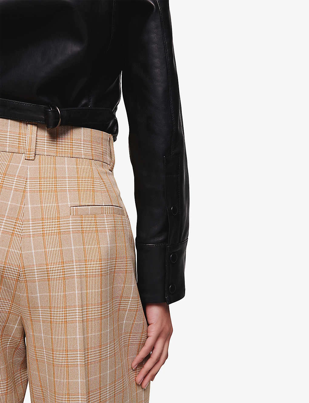 Fedde Checked Wide-leg Stretch-recycled Polyester Blend Trousers - Image 4