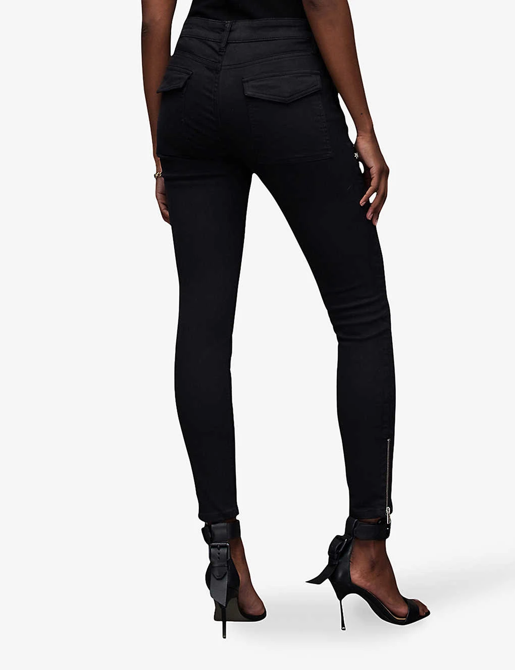 AllSaints Duran Zip-embellished Skinny-leg Mid-rise Denim Jeans - Image 4
