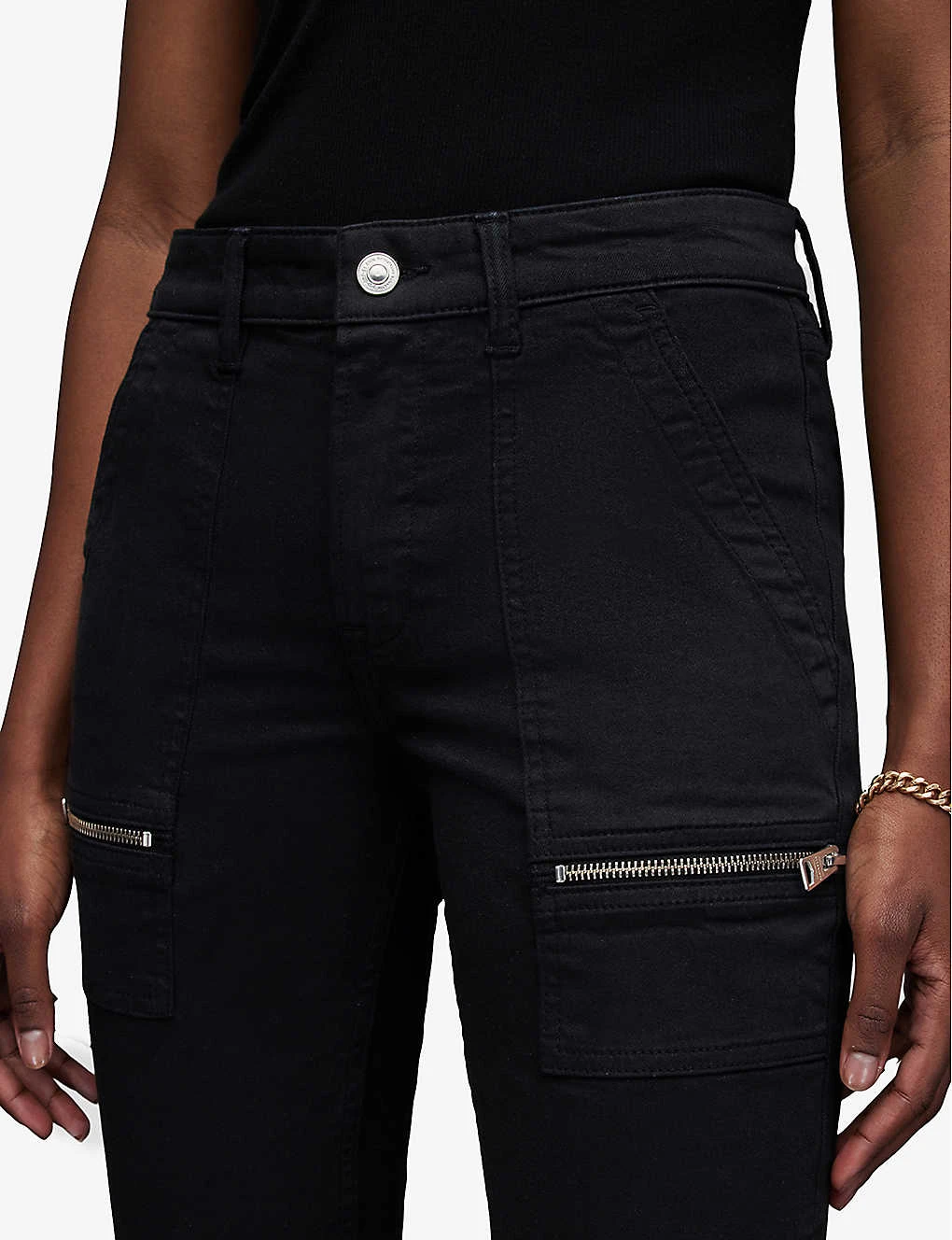AllSaints Duran Zip-embellished Skinny-leg Mid-rise Denim Jeans - Image 5