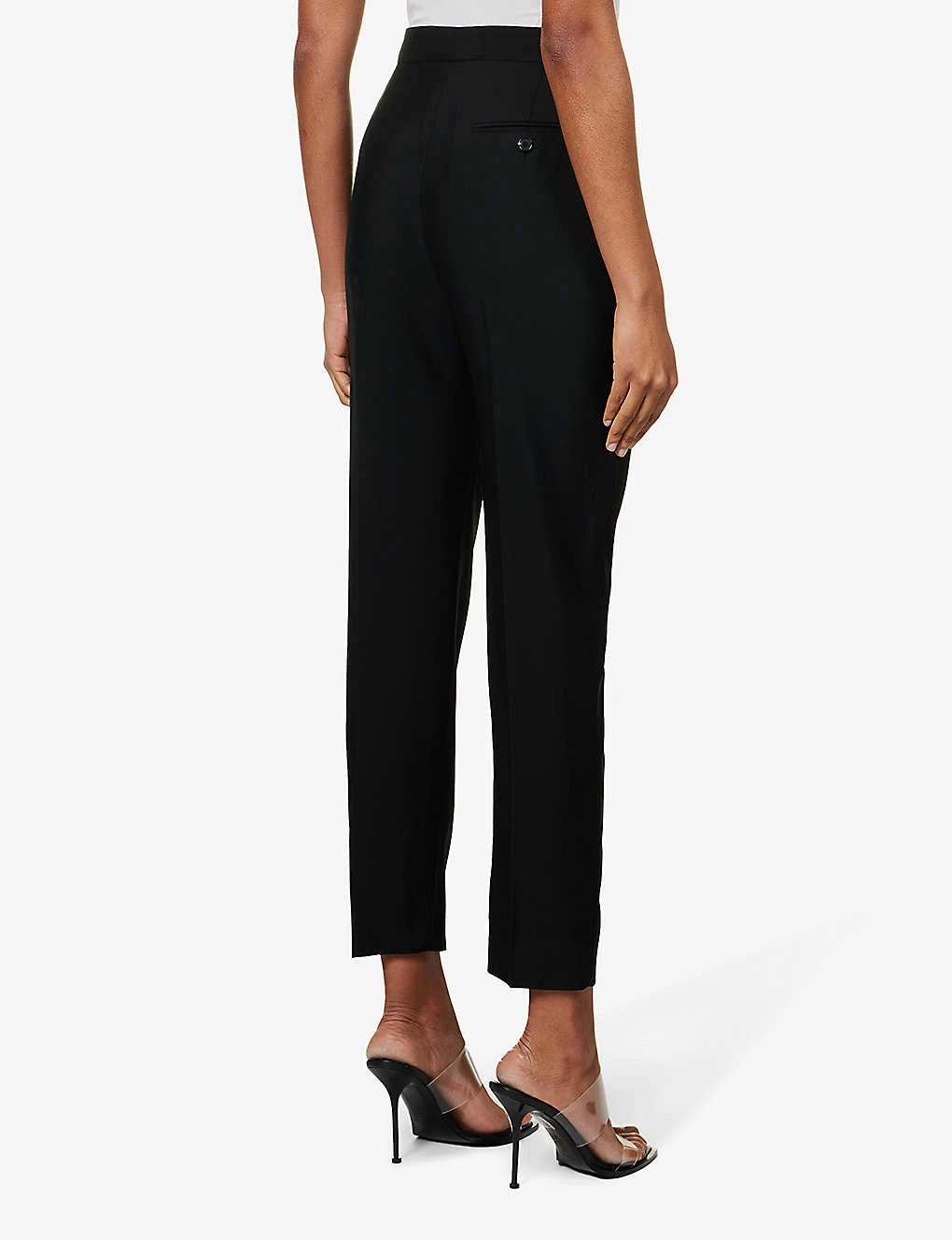 Alexander McQueen Sliced Tapered-leg Mid-rise Wool Trousers - Image 4