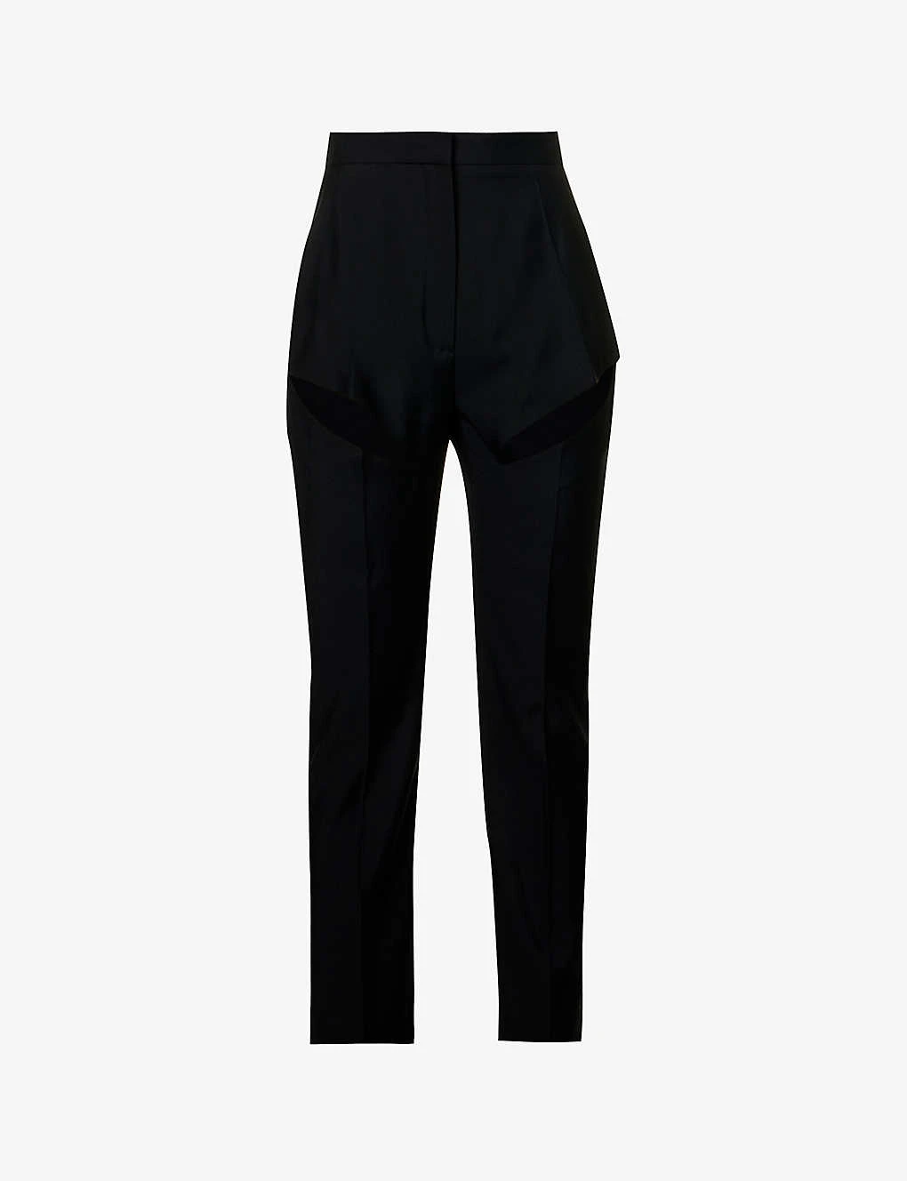 Alexander McQueen Sliced Tapered-leg Mid-rise Wool Trousers