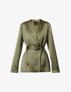 Paige Kamala Self-tie Satin Blazer