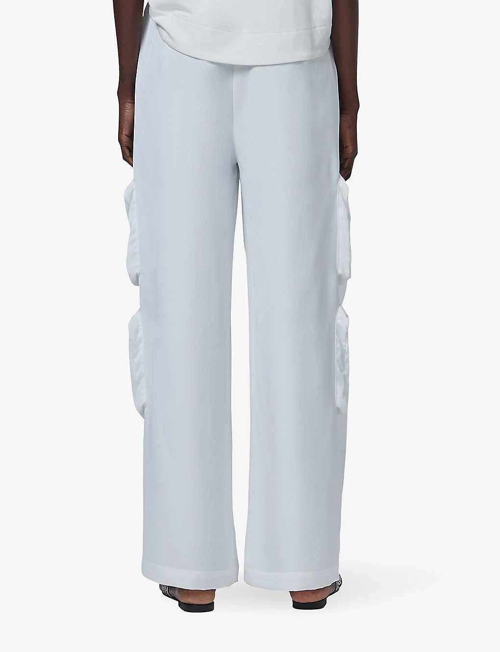 Patch-pocket Belted Wide-leg Woven Cargo Trousers - Image 4