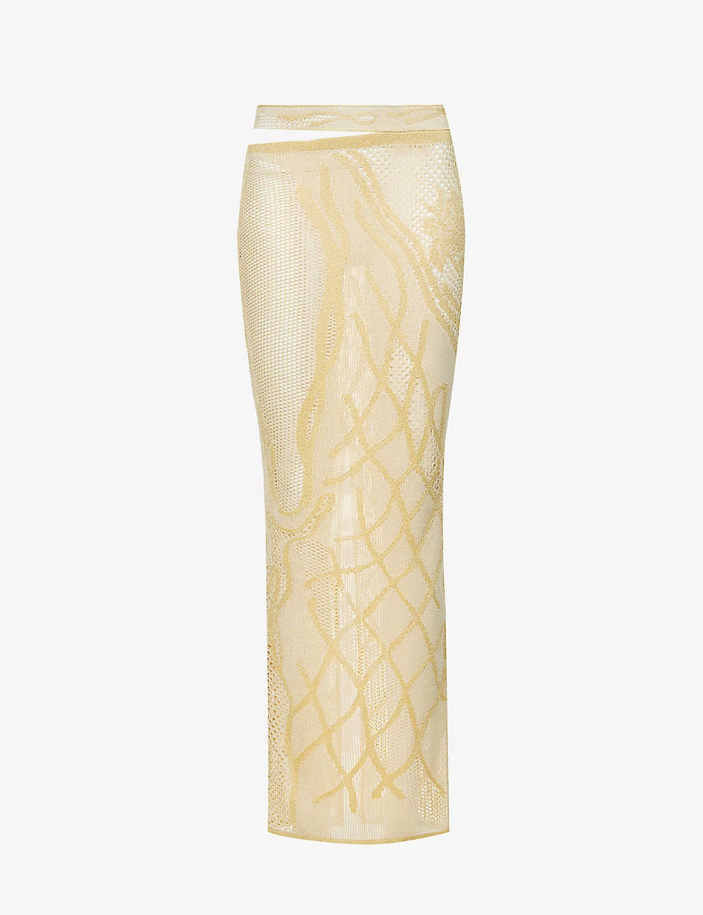 Birthing Venus Abstract-pattern Low-rise Organic Cotton-blend Knitted Maxi Skirt