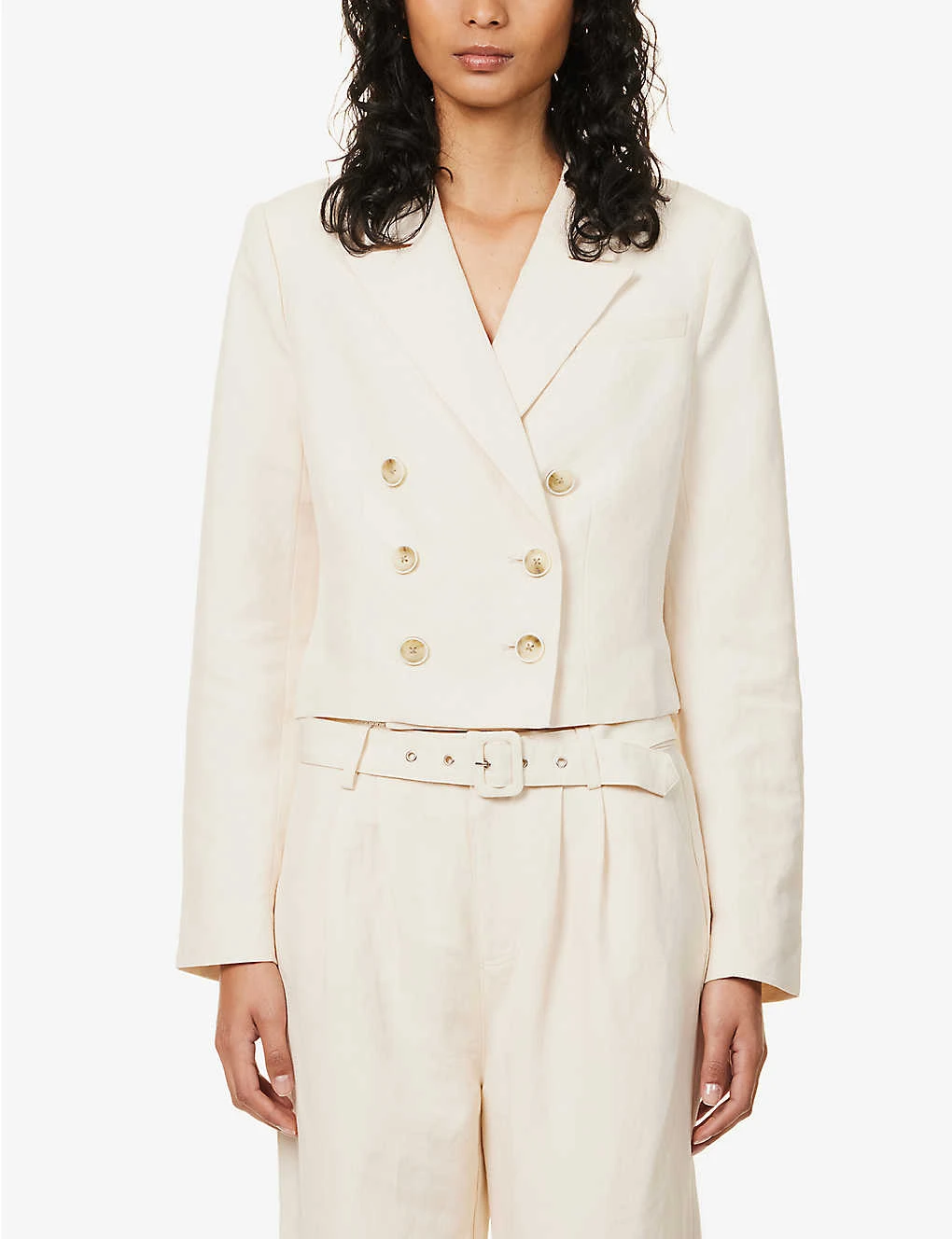 Paige Eclipse Double-breasted Linen-blend Blazer - Image 3