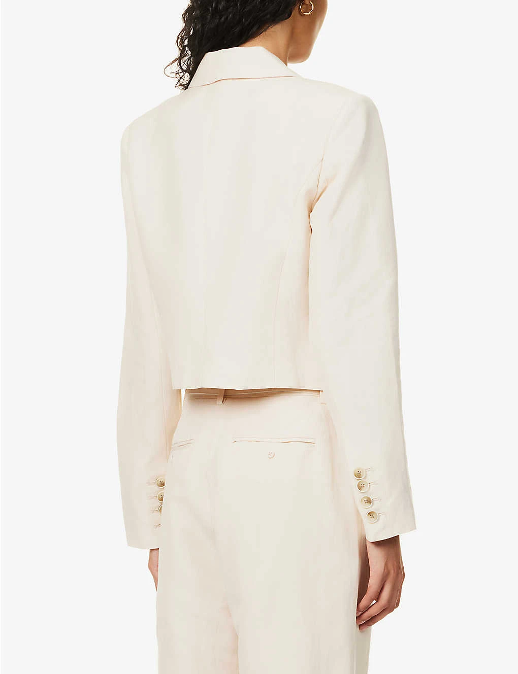 Paige Eclipse Double-breasted Linen-blend Blazer - Image 4