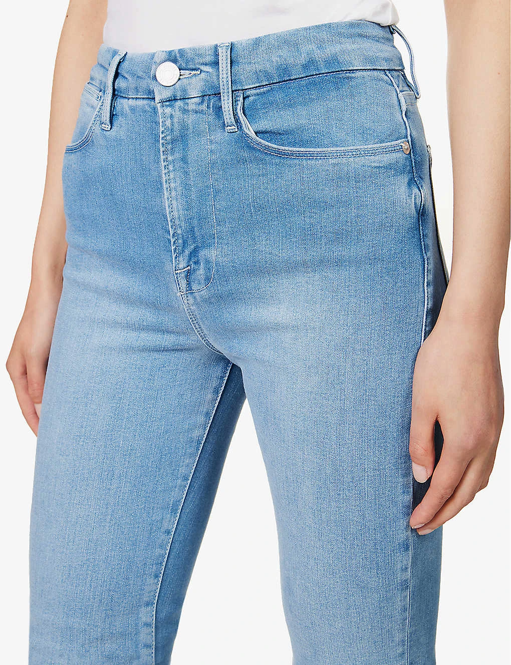 FRAME Le Super High Flare Flared High-rise Stretch-denim Jeans - Image 5