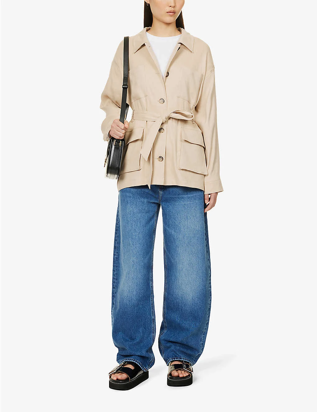 FRAME Tie-belt Organic-linen-blend Jacket - Image 2