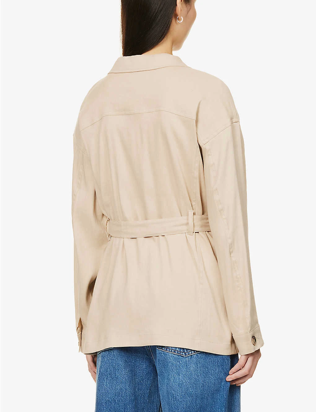 FRAME Tie-belt Organic-linen-blend Jacket - Image 4