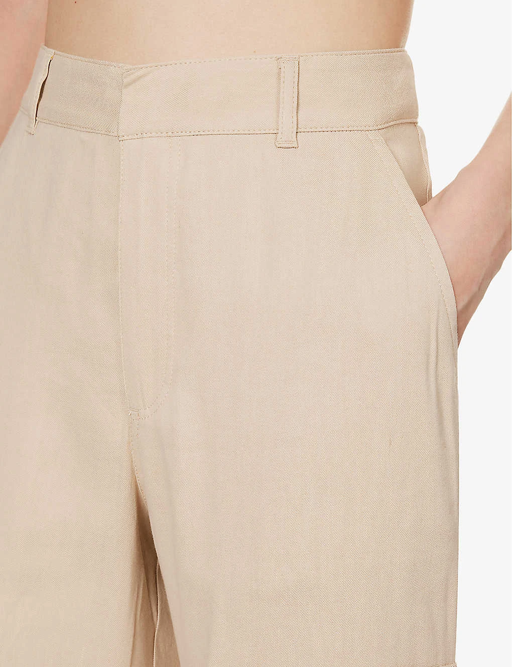 FRAME Flap-pocket Straight-leg Mid-rise Organic Linen-blend Trousers - Image 5