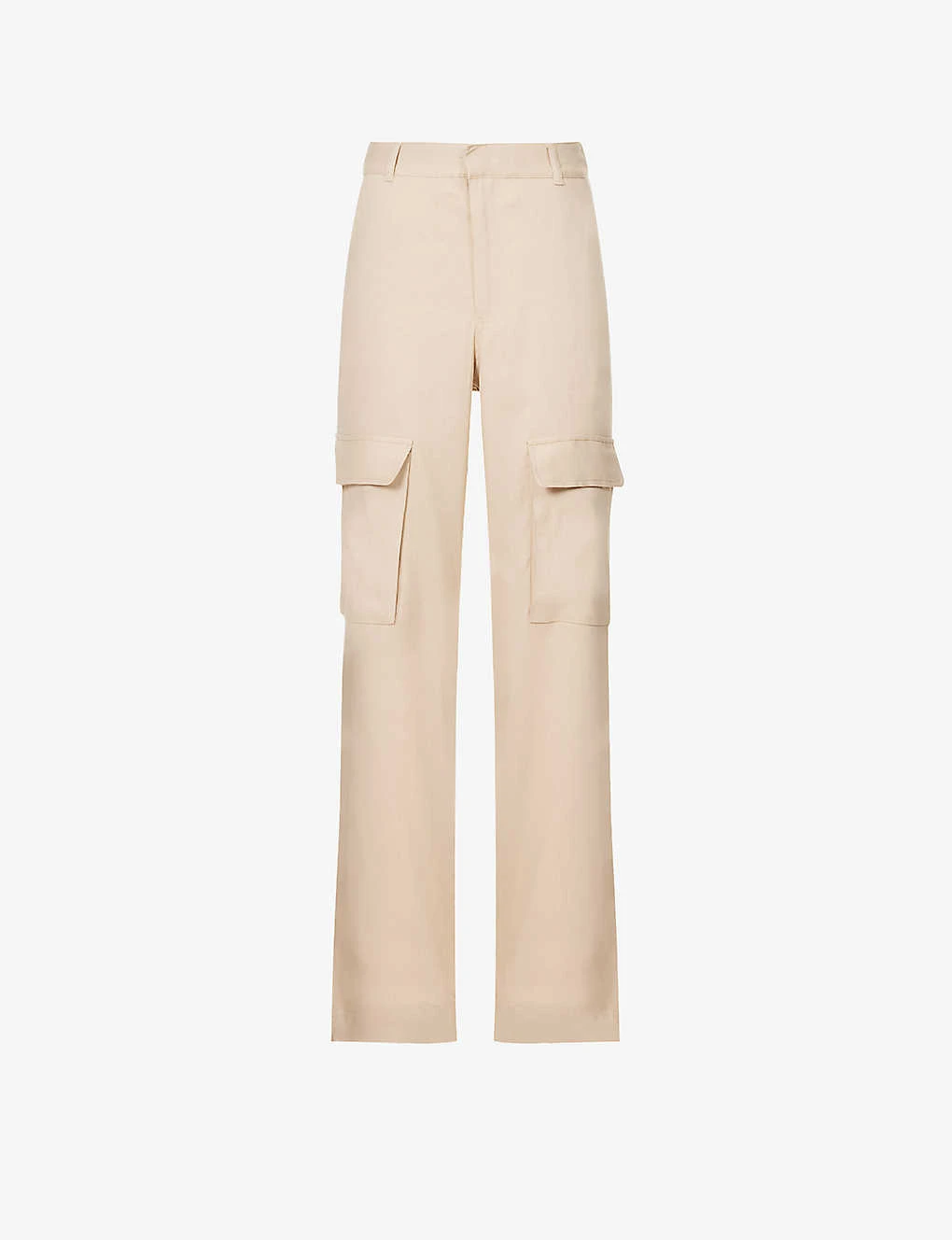 FRAME Flap-pocket Straight-leg Mid-rise Organic Linen-blend Trousers
