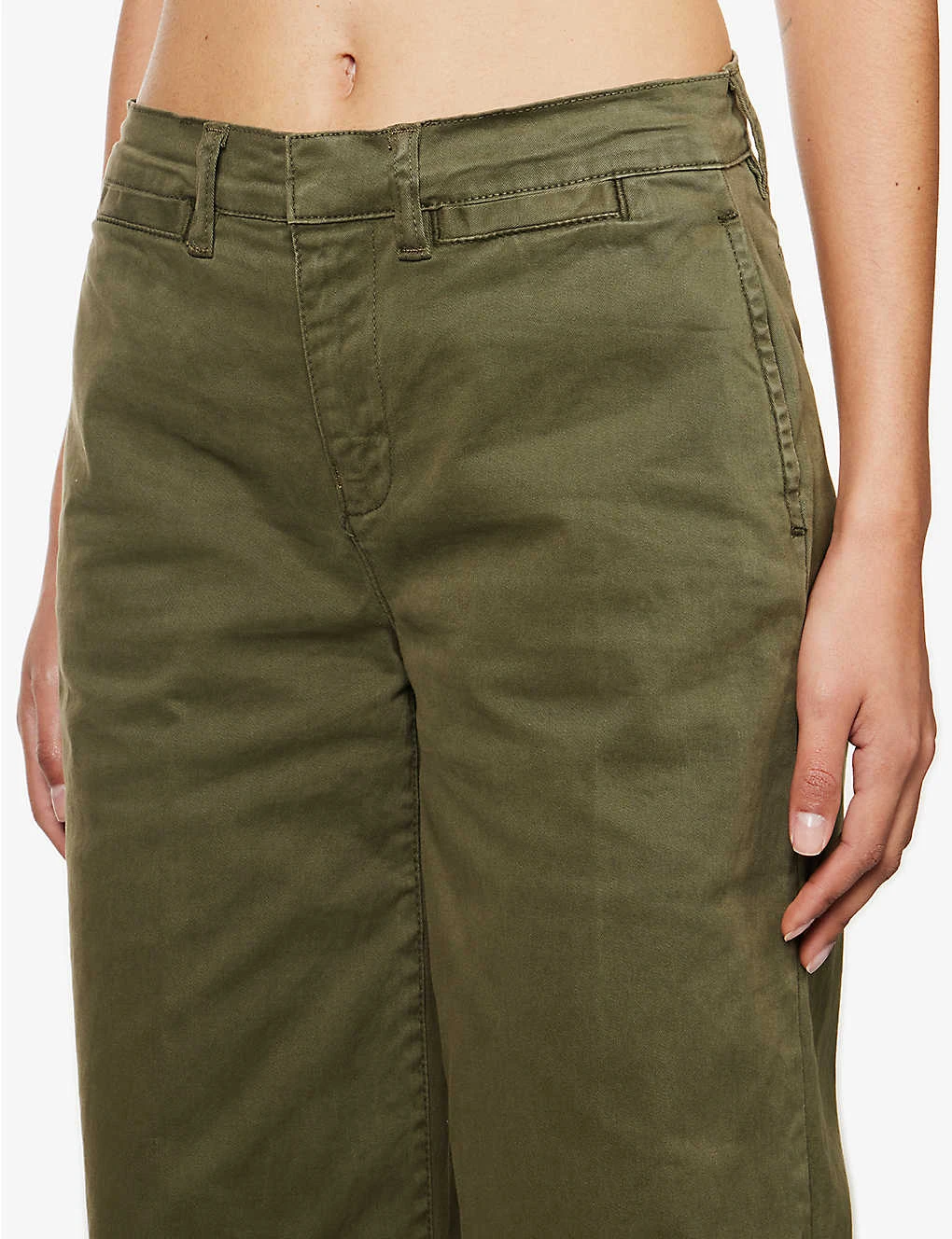 FRAME Le Tomboy Wide-leg Mid-rise Stretch-cotton Trousers - Image 5