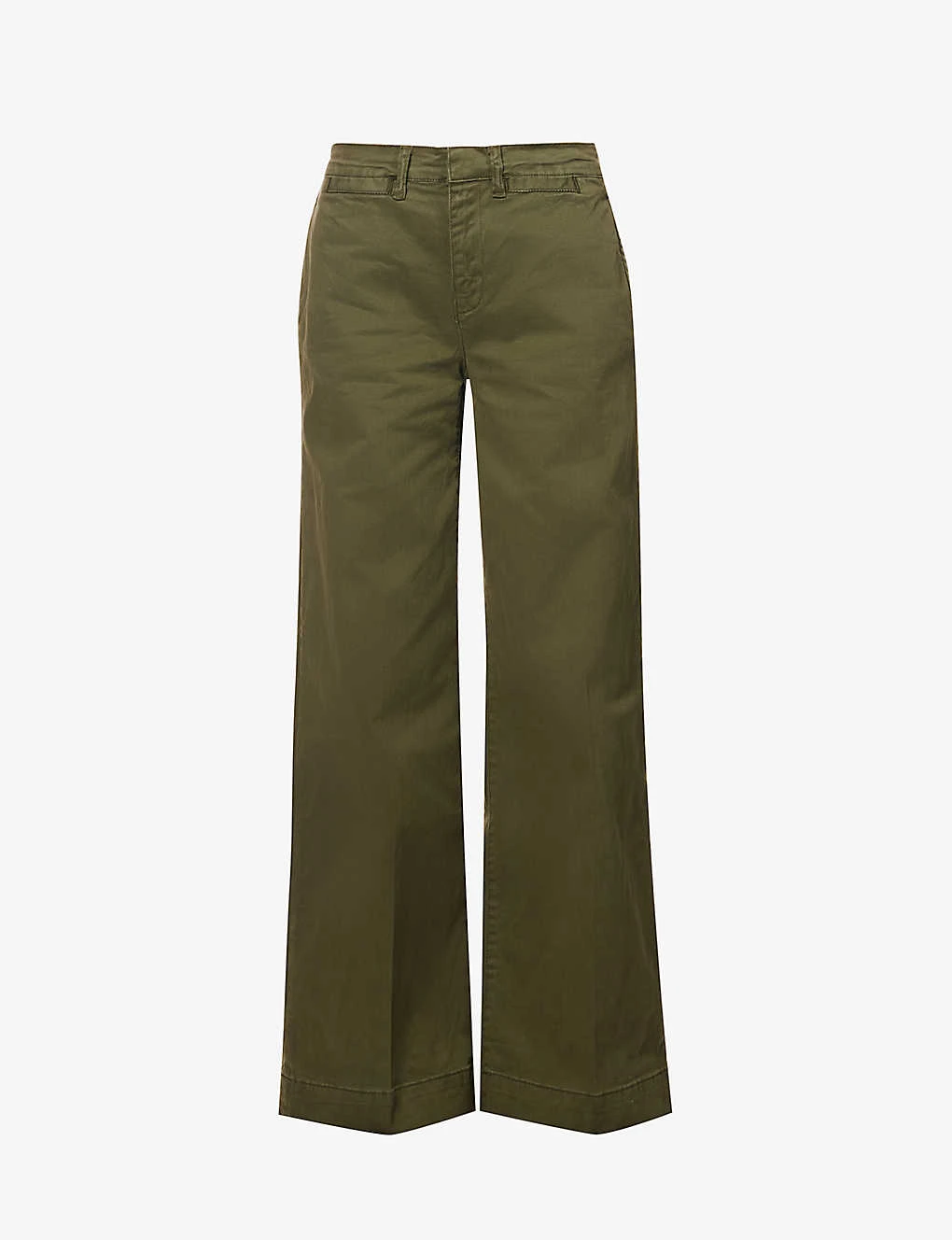 FRAME Le Tomboy Wide-leg Mid-rise Stretch-cotton Trousers