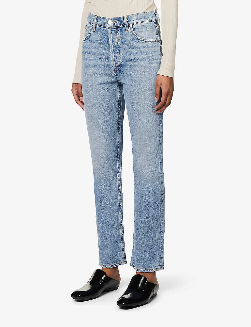 The Morgan Straight-leg High-rise Cotton-blend Jeans - Image 3