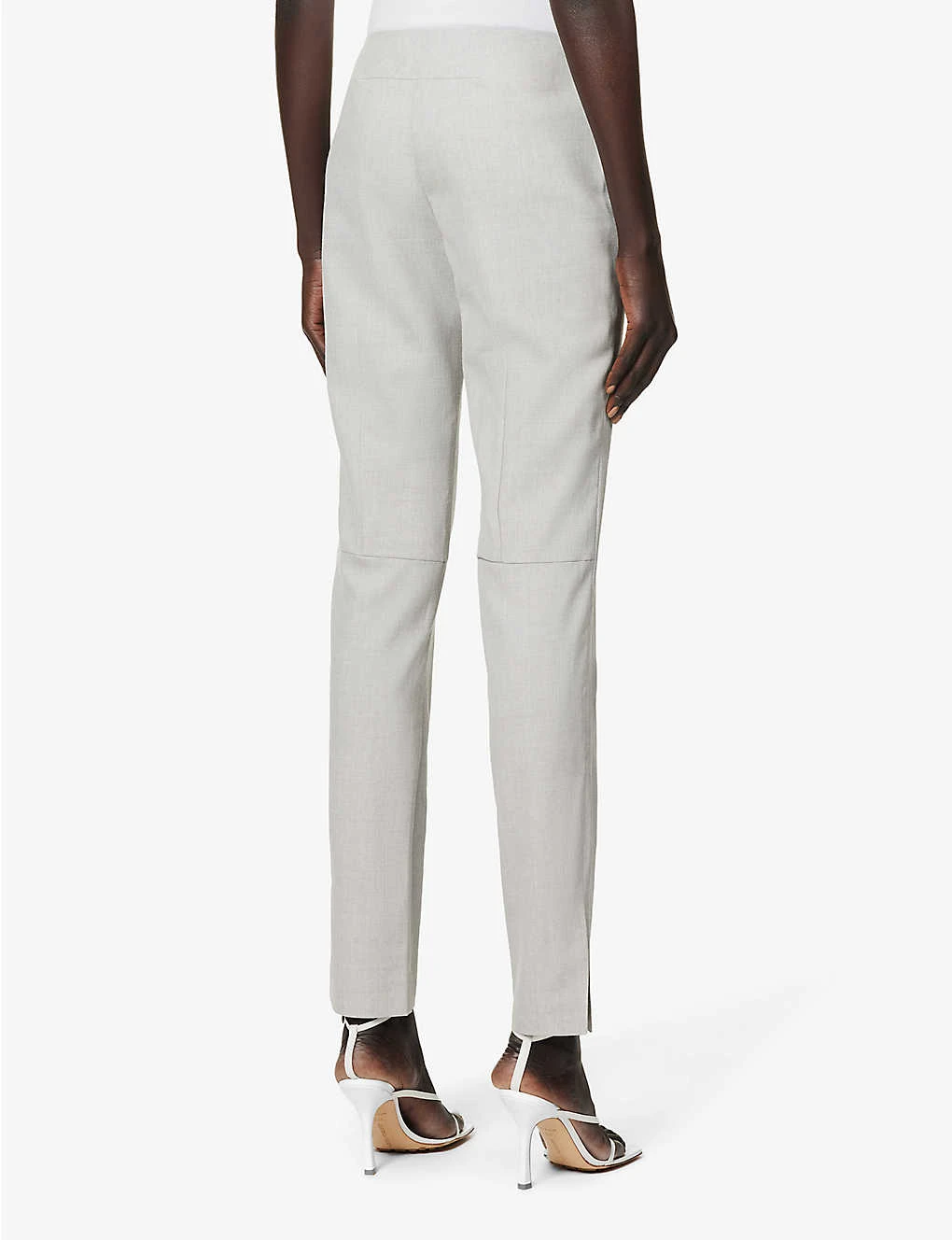 Exposed-seam Slim-leg High-rise Regular-fit Wool Trousers - Image 4