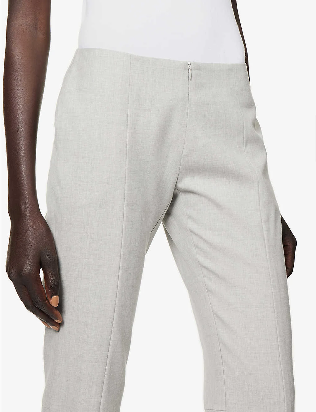 Exposed-seam Slim-leg High-rise Regular-fit Wool Trousers - Image 5