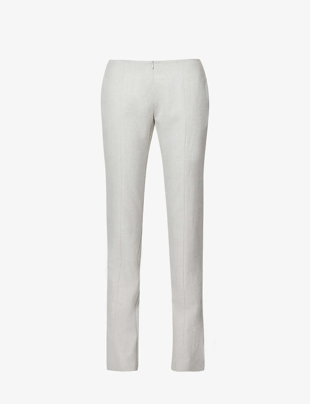 Exposed-seam Slim-leg High-rise Regular-fit Wool Trousers