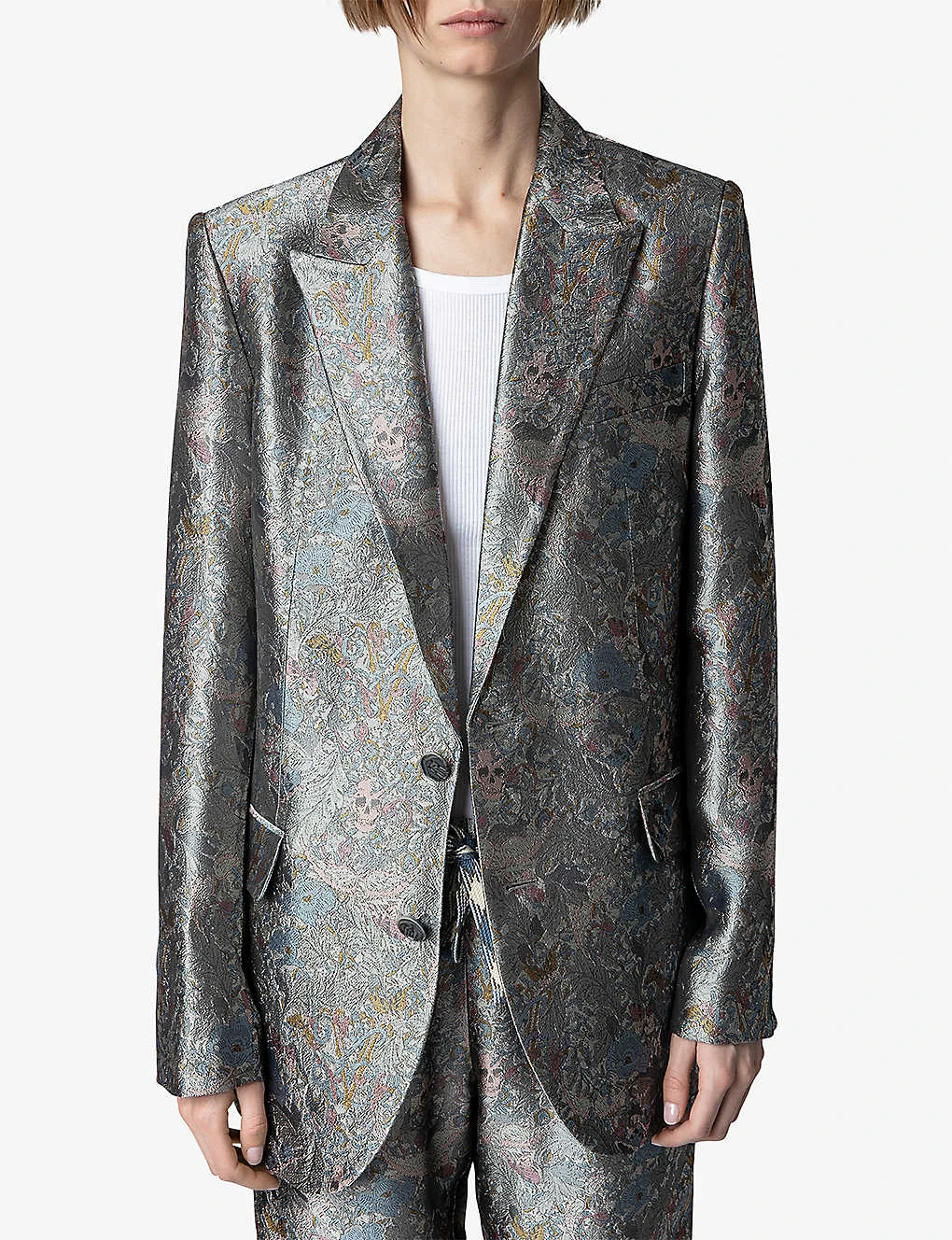 Zadig & Voltaire Vegy Floral-jacquard Woven Blazer - Image 5
