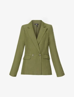 Paige Dawson Double-breasted Linen And Rayon-blend Blazer