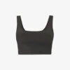 Square-neck Padded Stretch-woven Bra