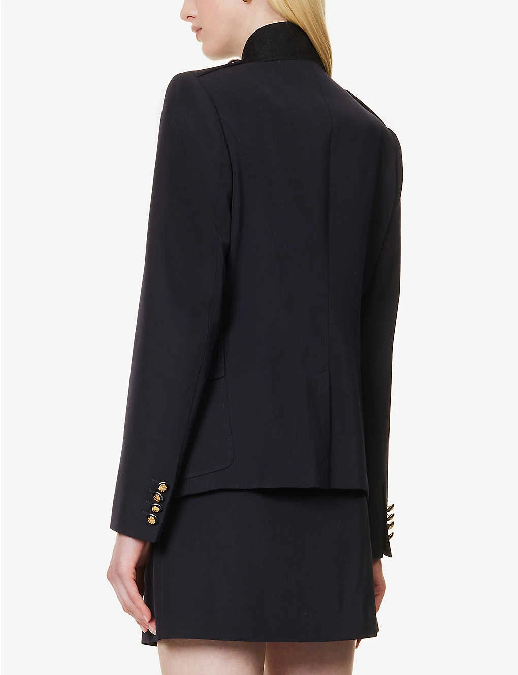 Alexander McQueen Military Cut-out Cotton And Wool-blend Jacket - Image 4