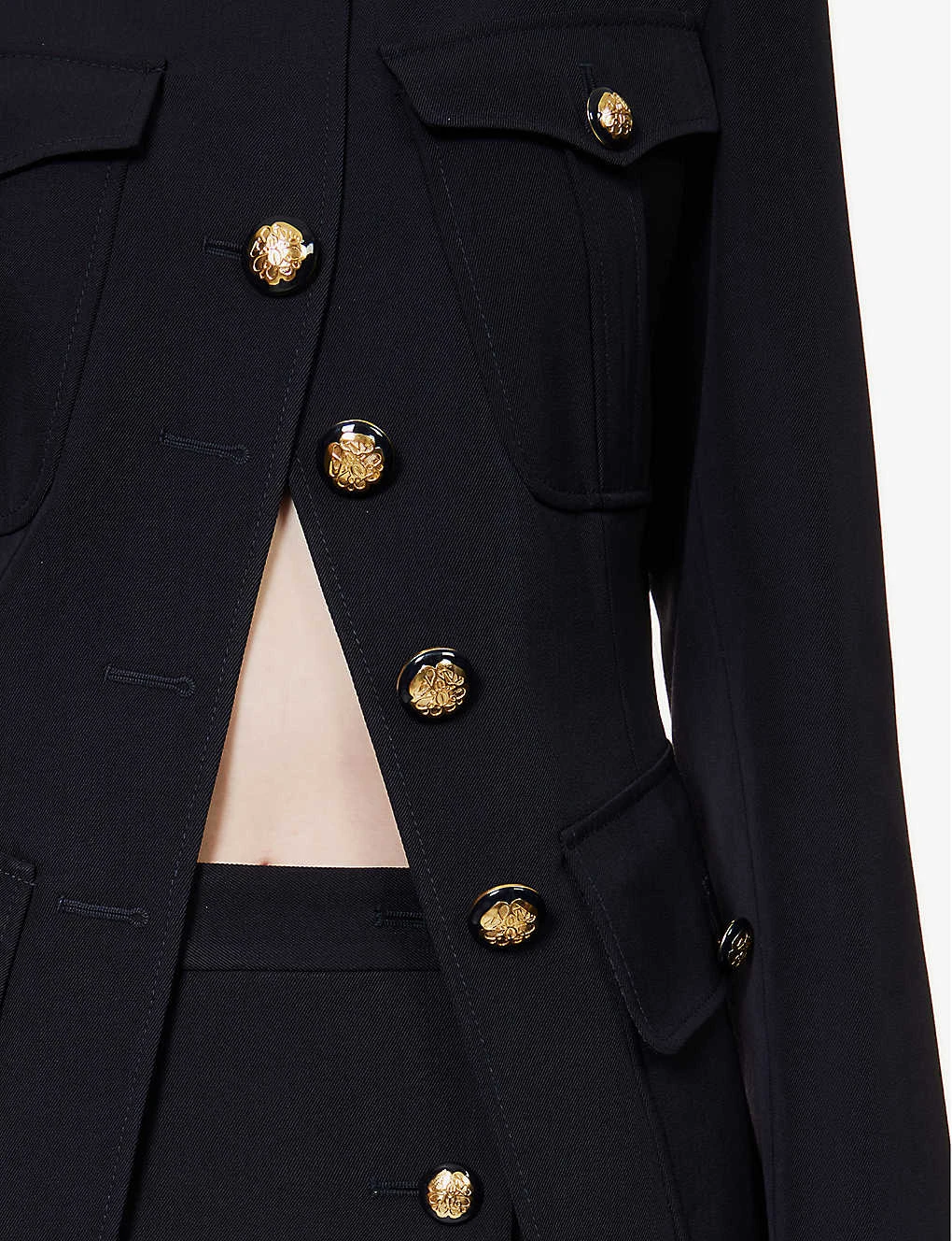 Alexander McQueen Military Cut-out Cotton And Wool-blend Jacket - Image 5