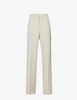 Max Mara Golf Straight-leg High-rise Stretch-wool Trousers
