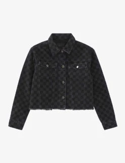 Ikks Checkerboard-print Denim Jacket