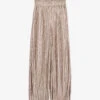 Ikks Metallic-pleated Wide-leg Mid-rise Recycled-polyester Trousers