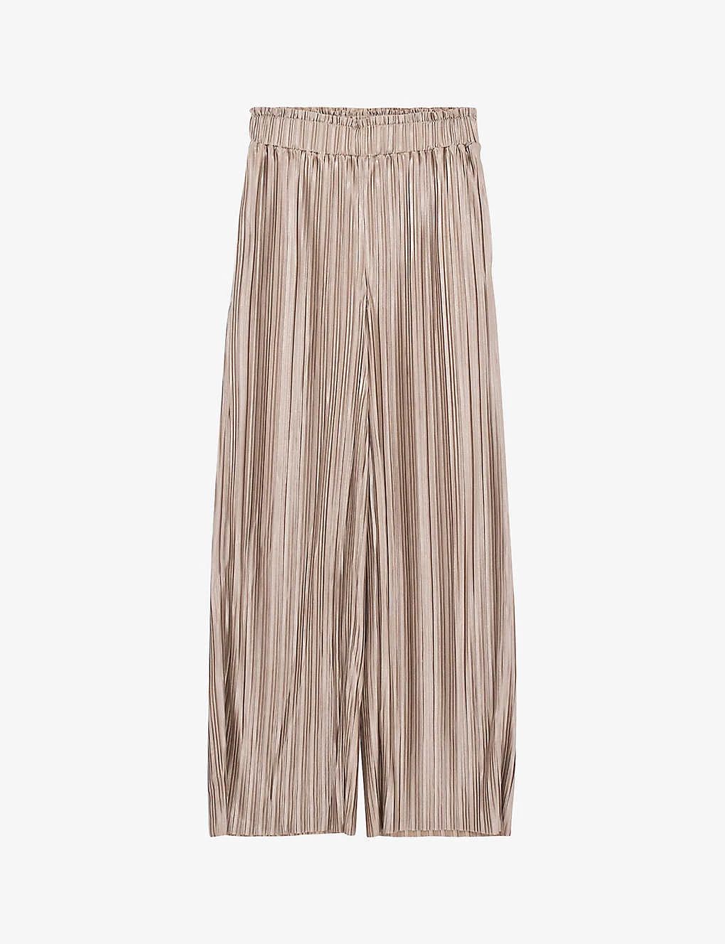 Ikks Metallic-pleated Wide-leg Mid-rise Recycled-polyester Trousers