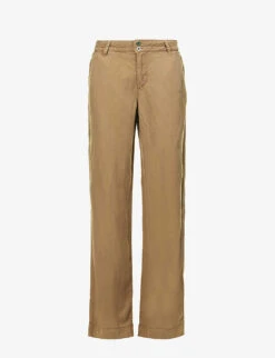 Harper Straight-leg Mid-rise Linen-blend Trousers