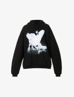 Unicorn Graphic-print Relaxed-fit Cotton-jersey Hoody