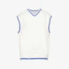 ALEXANDER WANG Logo-embossed V-neck Cotton Knitted Vest