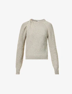 STELLA MCCARTNEY Twisted-panel Round-neck Cashmere-blend Jumper