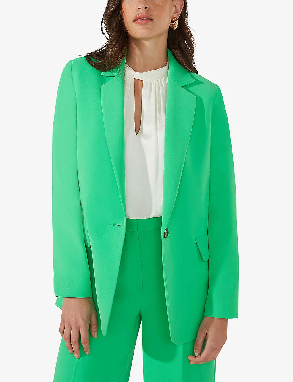 Single-breasted Tailored Woven Blazer - Image 2