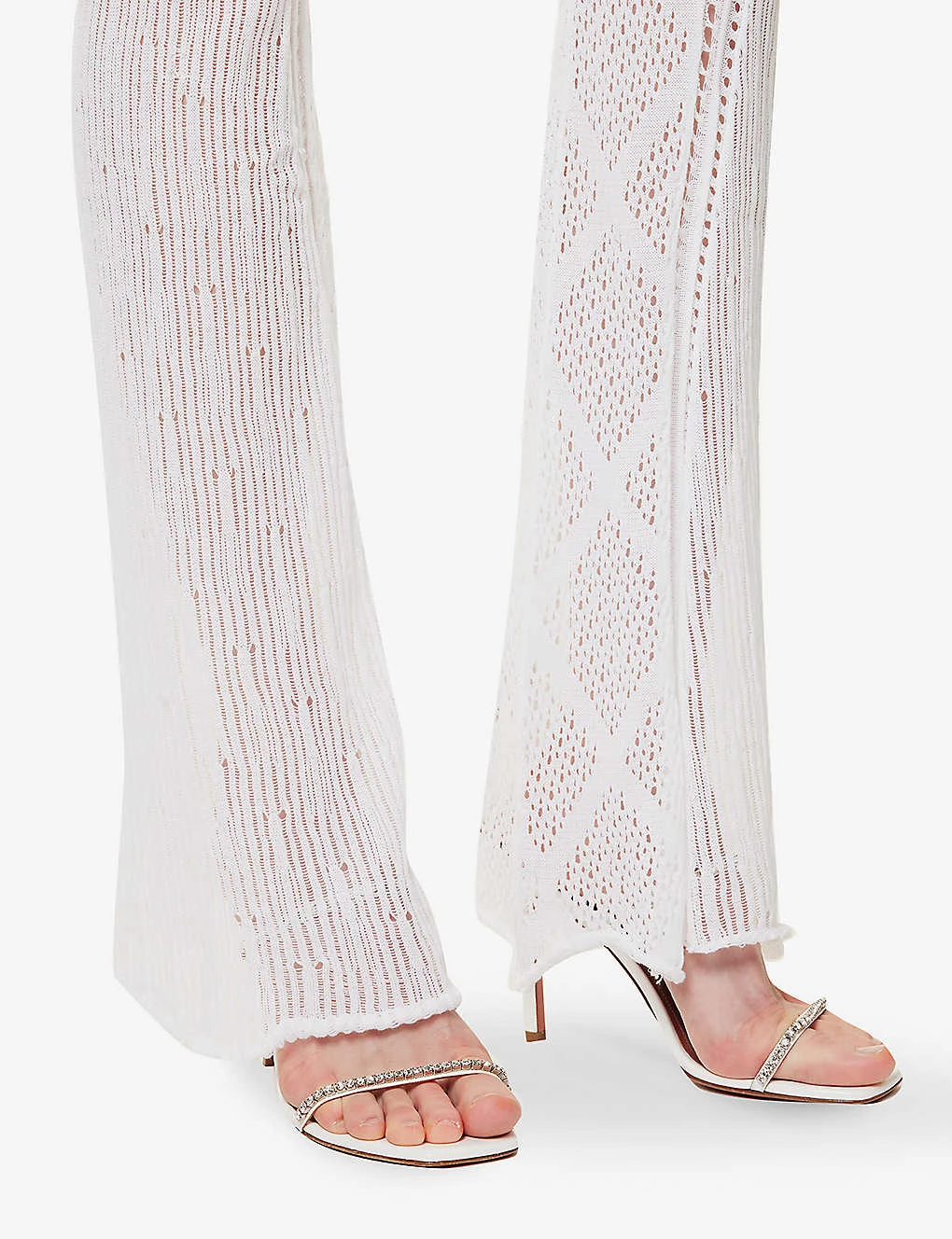 Disco Cut-out Flared High-rise Cotton Trousers - Image 6