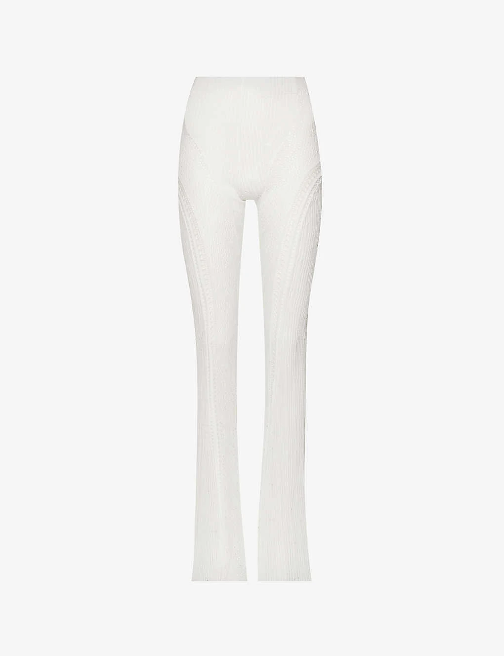 Disco Cut-out Flared High-rise Cotton Trousers