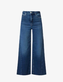 GOOD AMERICAN Good Waist Palazzo Contrast-stitch Wide-leg Mid-rise Stretch-denim Jeans