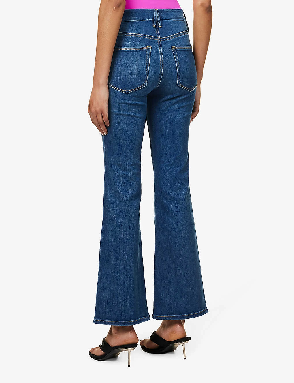 GOOD AMERICAN Good Petite Flare Flared-leg Mid-rise Stretch-denim Jeans - Image 4