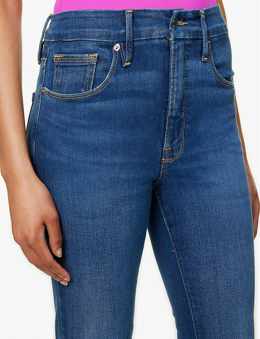 GOOD AMERICAN Good Petite Flare Flared-leg Mid-rise Stretch-denim Jeans - Image 5