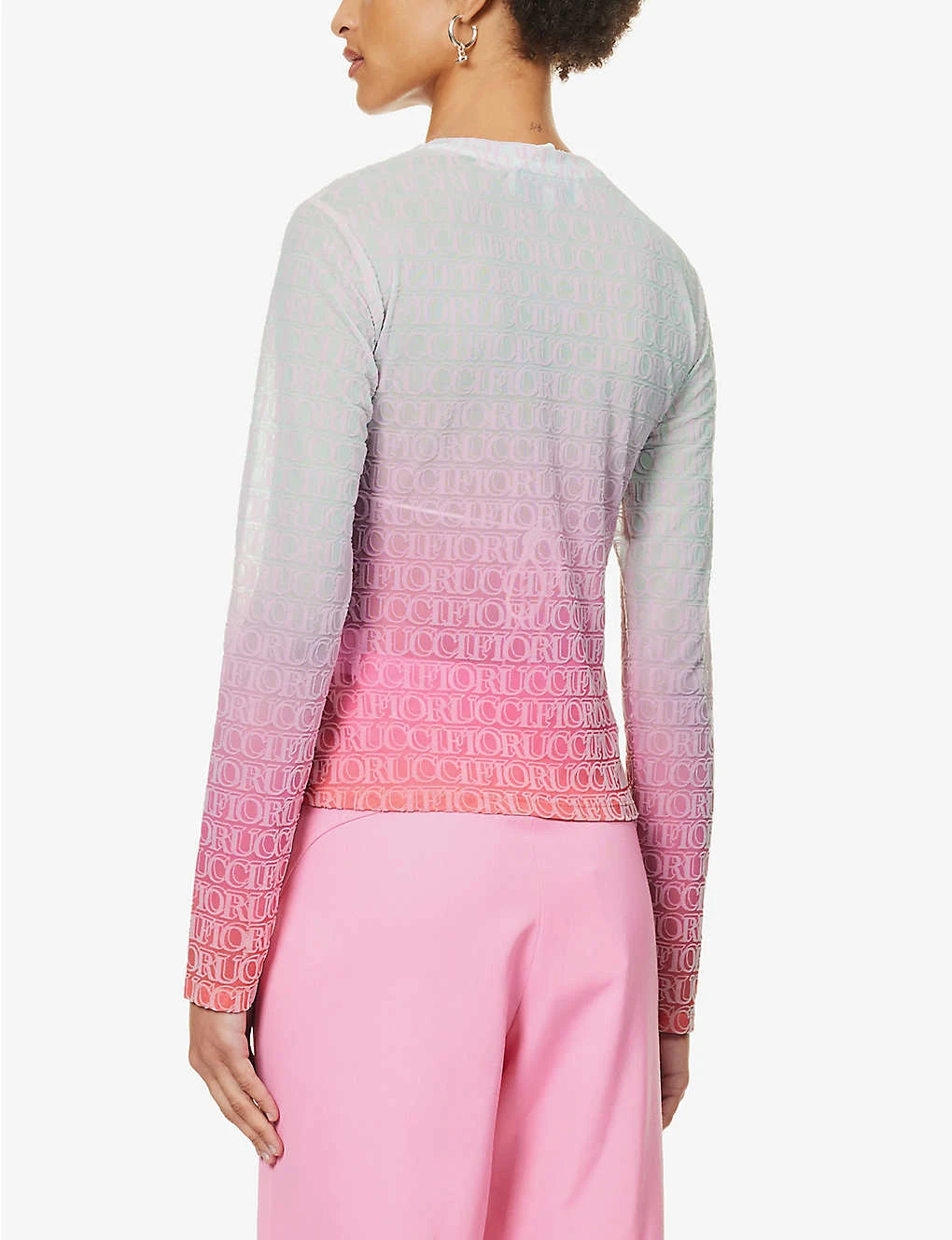 FIORUCCI Monogram-print Gradient Recycled-polyester-blend Top - Image 4