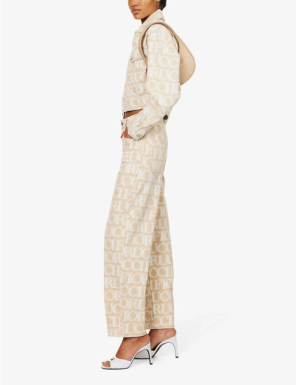 FIORUCCI Monogram-pattern Brand-patch Wide-leg Mid-rise Organic-denim Jeans - Image 2