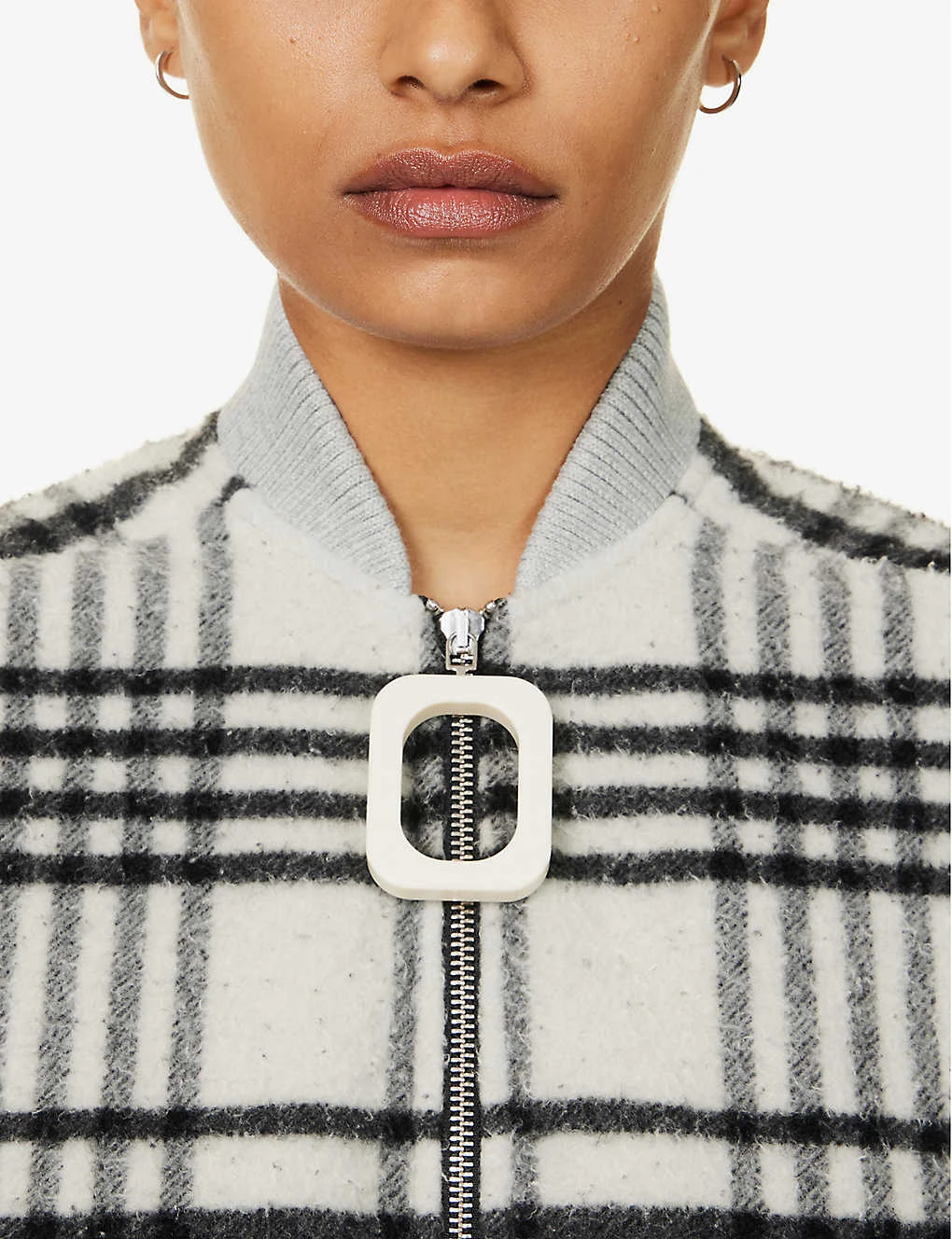 JW Anderson Check-pattern Brushed-texture Wool-blend Jacket - Image 5