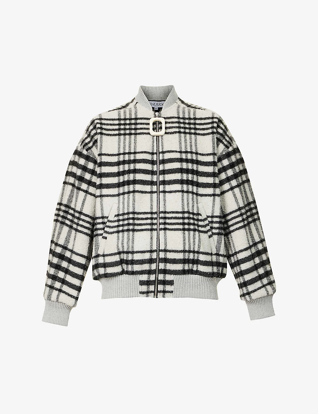 JW Anderson Check-pattern Brushed-texture Wool-blend Jacket