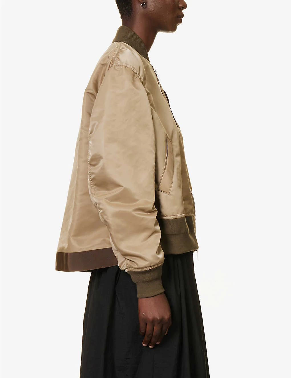 Sacai Round-neck Ribbed-edge Shell Jacket - Image 3