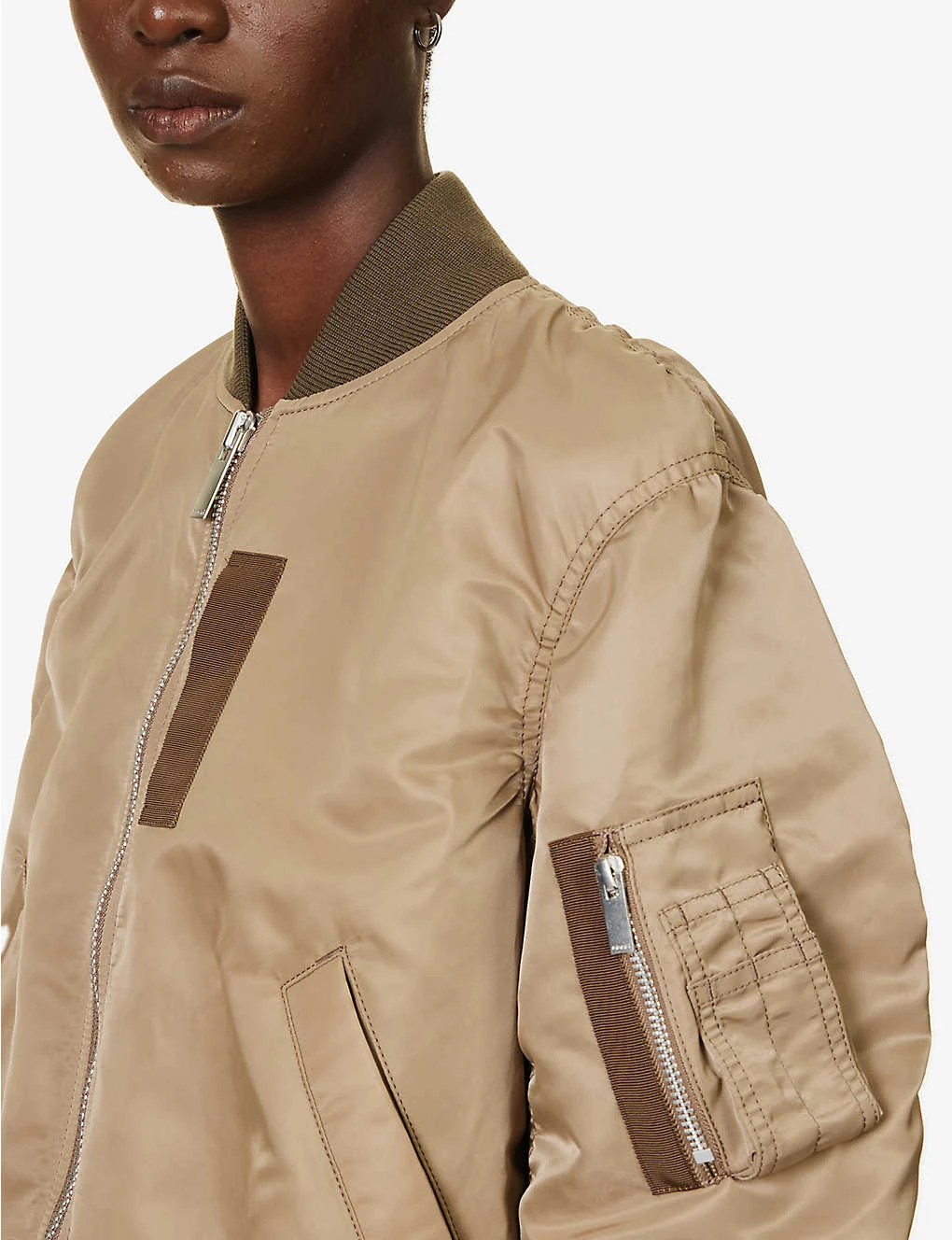 Sacai Round-neck Ribbed-edge Shell Jacket - Image 5
