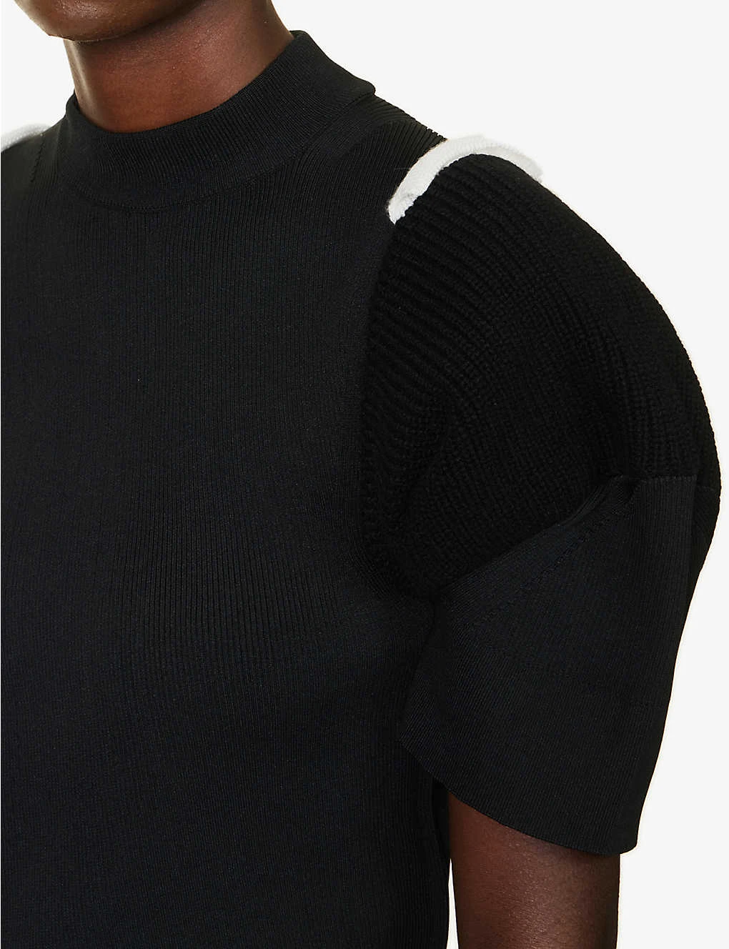 Sacai Cut-out Asymmetric-hem Knitted Top - Image 6
