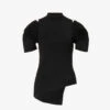 Sacai Cut-out Asymmetric-hem Knitted Top