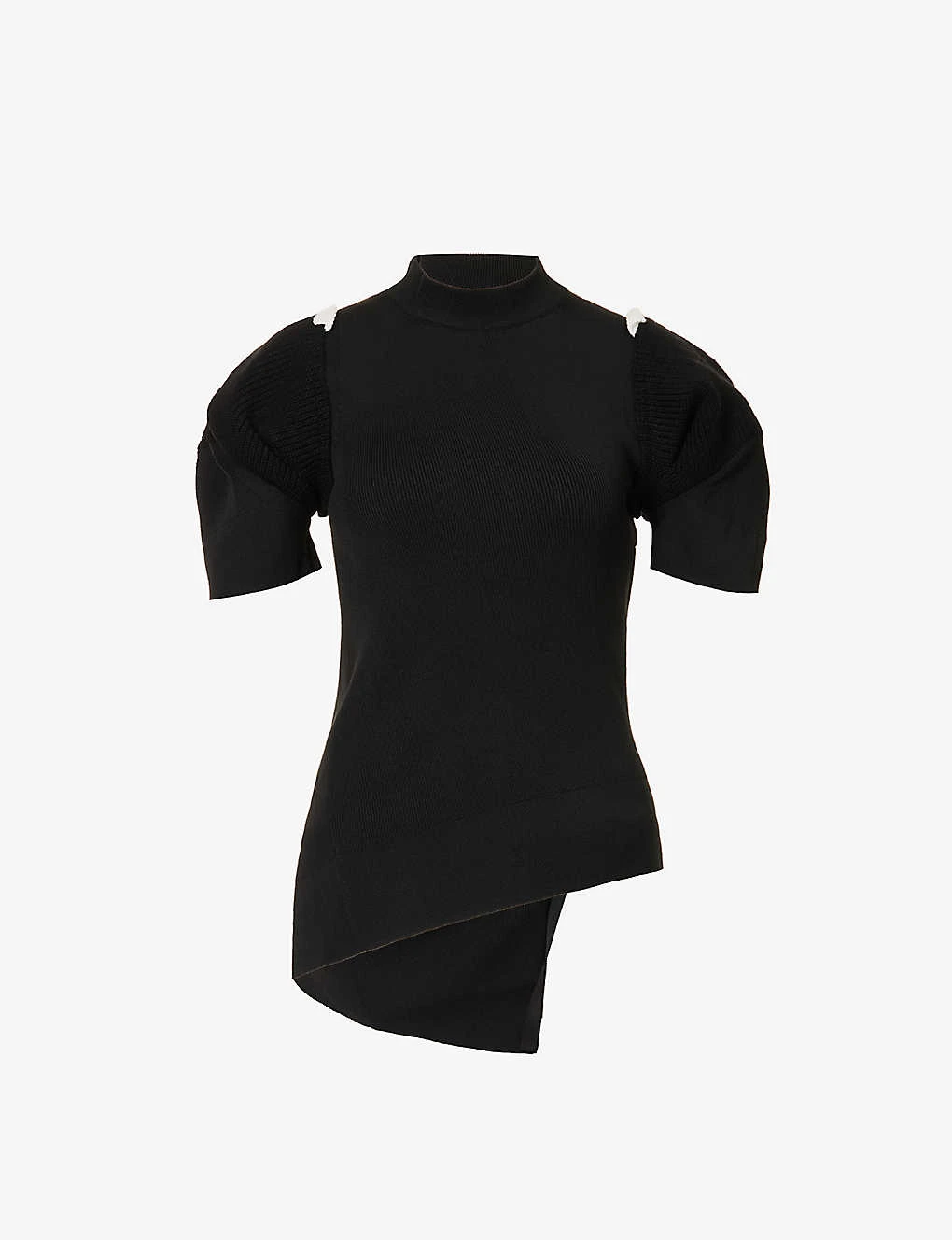 Sacai Cut-out Asymmetric-hem Knitted Top
